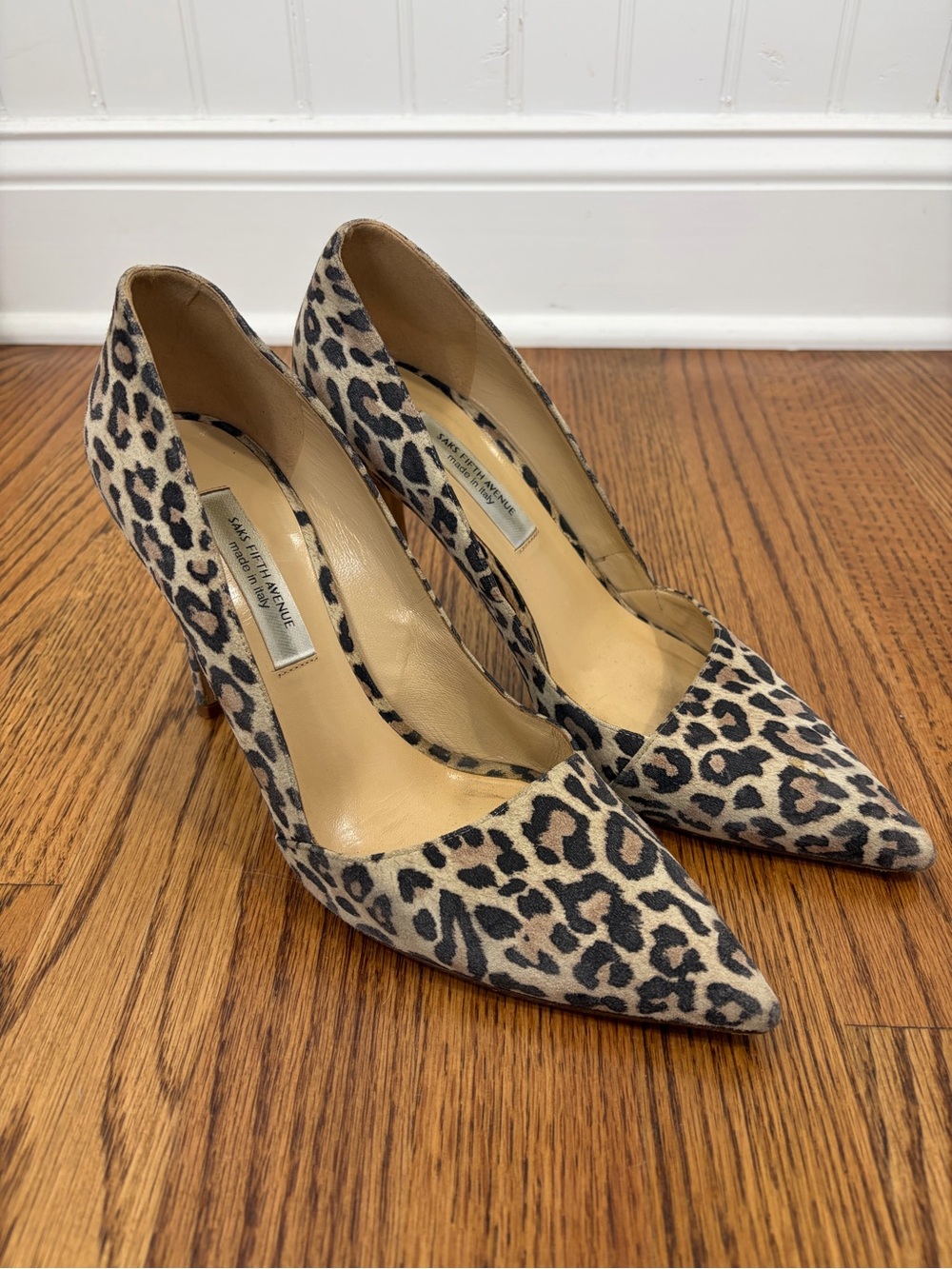 Saks Fifth Avenue Leopard-Print Pointed Toe Pumps (9)